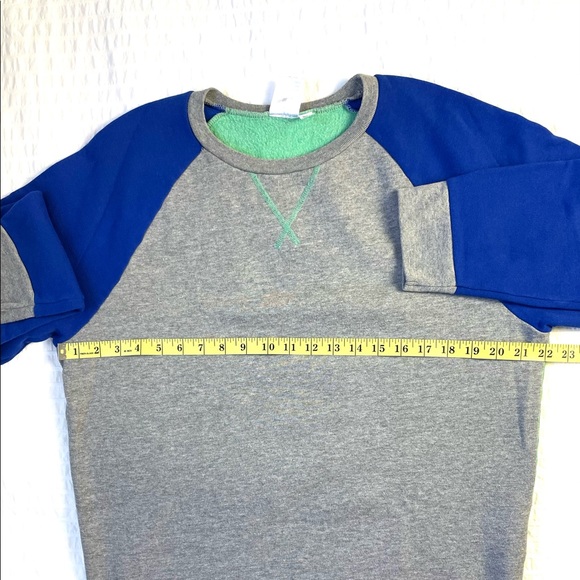 Top Man Size L Sweater Long sleeve Gray Green and Blue - Picture 3 of 15